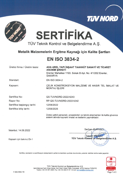 ISO 3834 Certificate